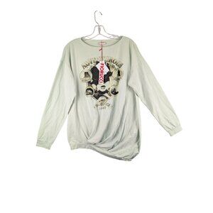 Fiorucci Shirt Womens Small Mint Green Adventurous Buffalo Long Sleeve Tee‎ NWT